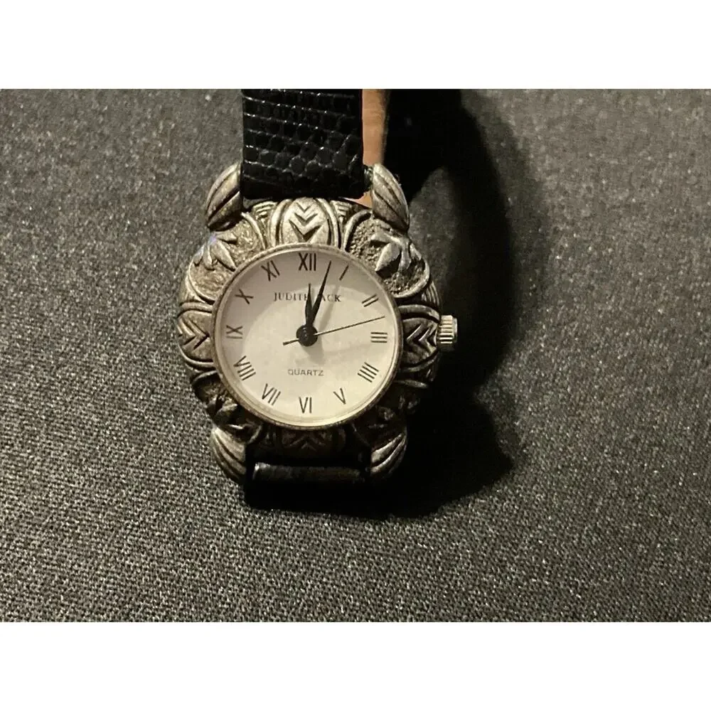 Vintage Judith Jack Watch w/ Leather Band (Parts or repair)